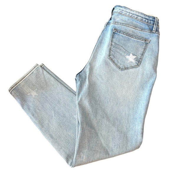 Driftwood Jackie High Rise Light Wash Star Print Straight Leg Jeans Women’s 29 - Picture 9 of 12